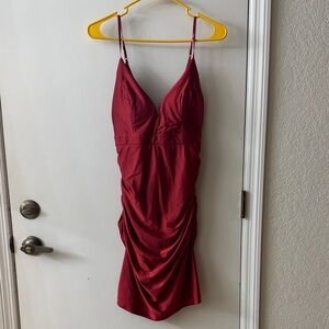 Chic red Sleeveless Mini Dress